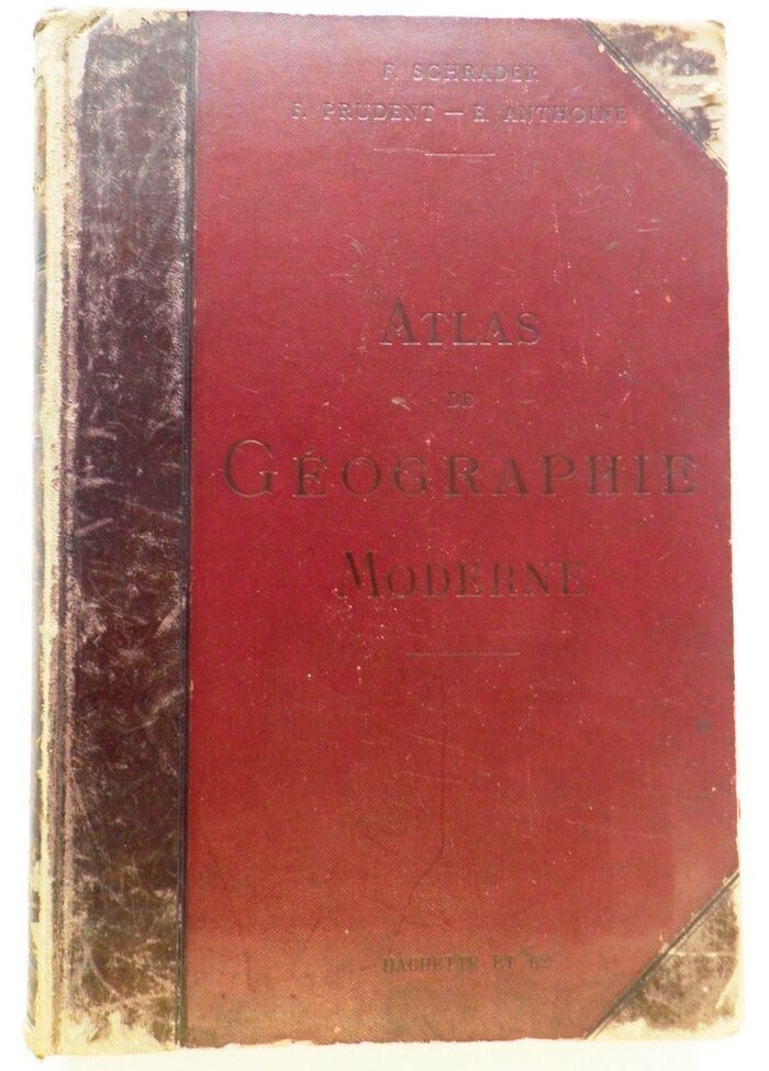 Atlas de géographie moderne.
contenant 64 cartes doubles imprimées en couleurs, accompagnées au verso d'un texte géographique, statistique et ethnographique avec 600 cartes de détail, figures, diagrammes etc.. Image