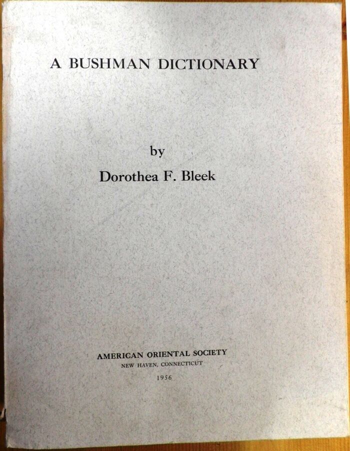 A Bushman Dictionary.
 Image