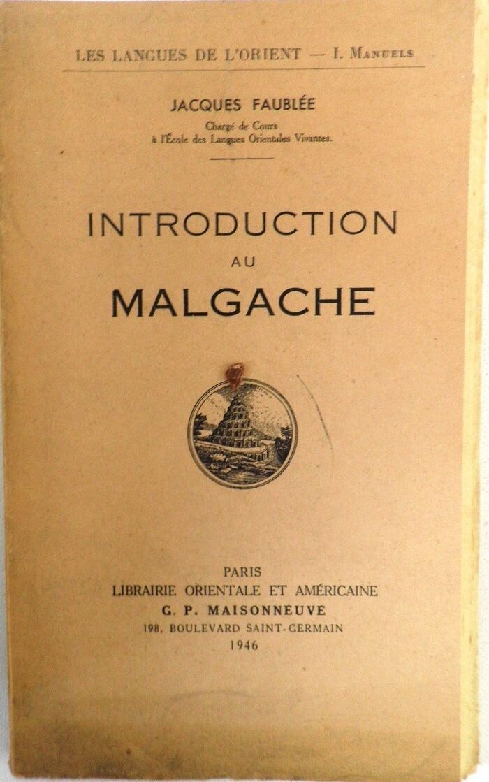 Introduction au Malgache
(Introduction to Malagasy). Les Langues de l'orient. Image