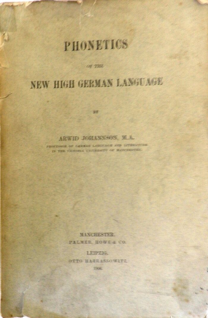 Phonetics of the New High German Language.
 Image