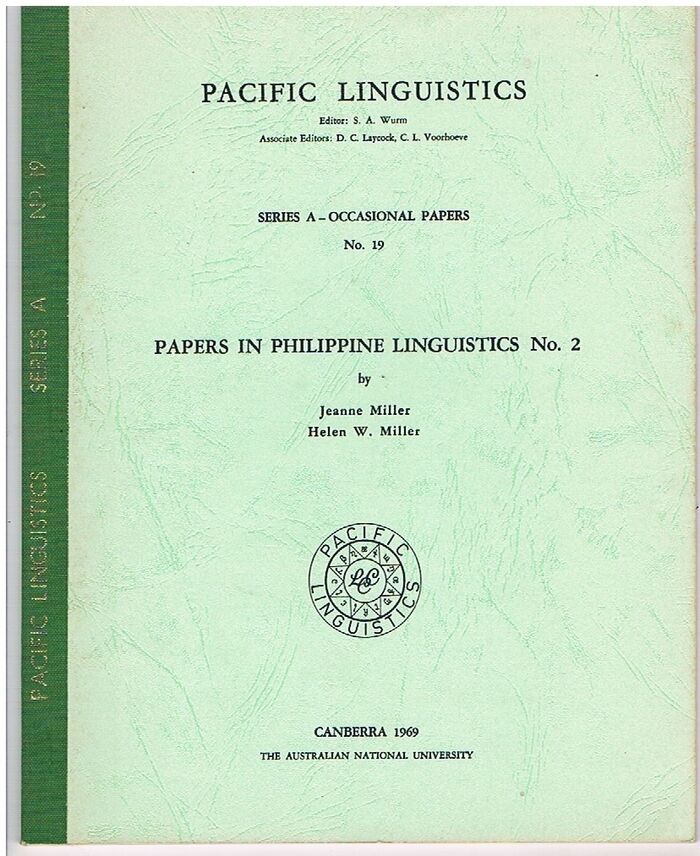 [Mamanwa] Papers in Philippine Linguistics No 2
Pacific Linguistics. Eds. S A Wurm et al.  Series A - No 19. Image