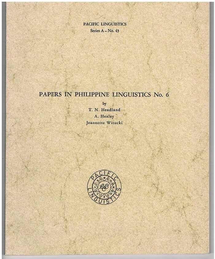 [Casiguran Dumagat, Chamorro] Papers in Philippine Linguistics No 6
Pacific Linguistics. Series A - No 43. Image