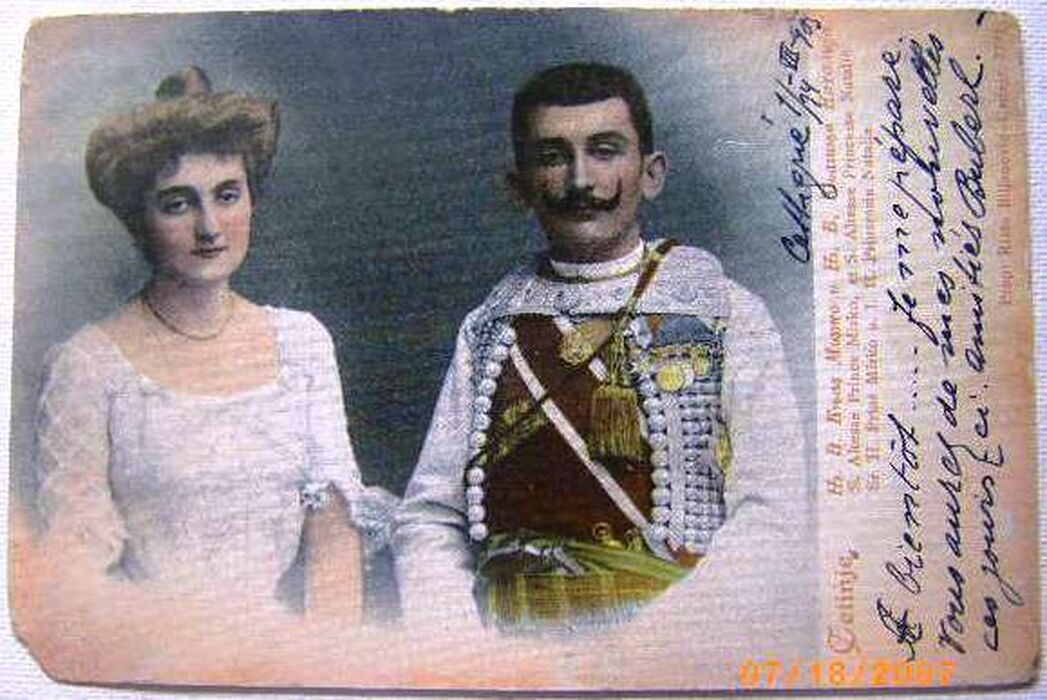 Postcard Knjaz Mirko, Knjaginja Nathalie.  Prince Mirko, Princess Nathalie Montenegro.  Crnagora.
 Image