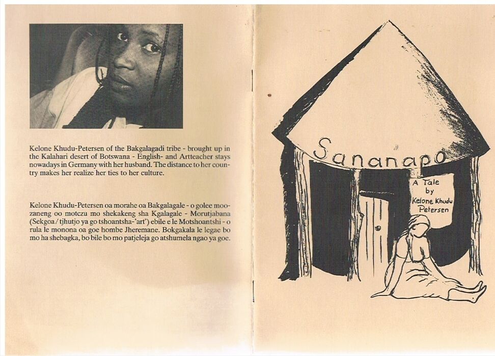 Sananapo. A Tale by Kelone Khudu Petersen.
(from the Sekgalagadi Kgalagarhi) Image