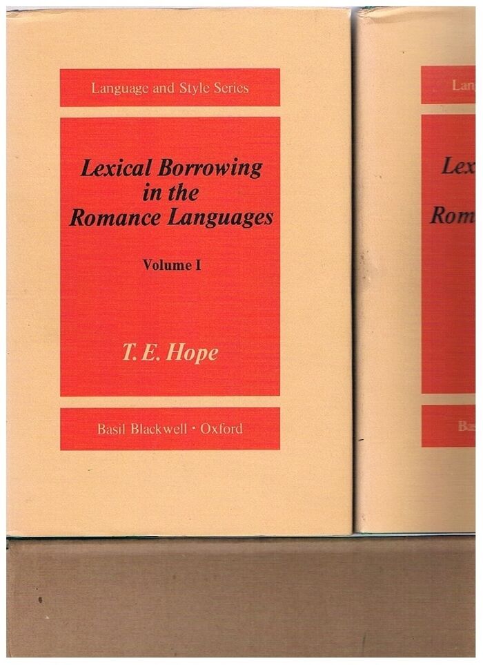 Lexical Borrowing in the Romance Languages 2 Volumes. A Critical Study of Italianisms in French and Gallicisms in Italian from 1100 to 1900. (Two volumes in dust-wrappers and slipcase).
 Image