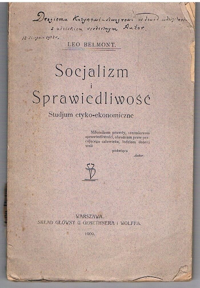 Socjalizm i Sprawiedliwosc. Studium etyko-ekonomiczme.
 Image