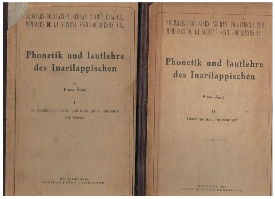 Phonetik und lautlehre des Inarilappischen. I: Beobachtungsphonetik und deskriptive lautlehre. II: Instrumentale messungen.
Erste lieferung. Suomalais-ugrilaisen Seuran toimituksia. Image