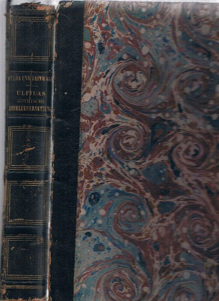 Ulfilas Gothische Bibelübersetzung die älteste Germanische Urkunde nach Ihre'ns Text,
mit einer grammatisch-wörtlichen Lateinischen Uebersetzung zwischen den Zeilen, samt einer Sprachlehre und einem Glossar ausgearbeitet ... das Glossar umgearbeitet von WFH Reinwald und den Text, nach Ihre’ns genauer Abschrift der silbernen Handschrift in Upsal... herausgegeben von I C Zahn auf Kost des Herausgebers. Image
