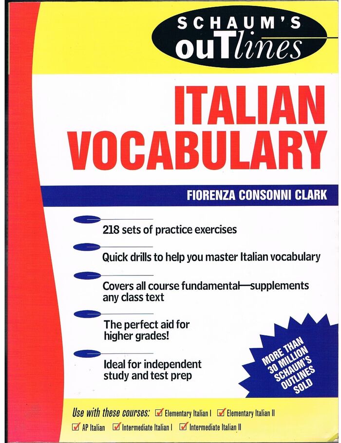 Italian Vocabulary.
Schaum’s Outlines series. Image
