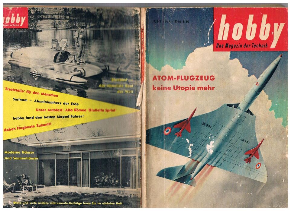 Hobby.
Das Magazin der Technik.  Atom-Flugzeug keine Utopie mehr. Image
