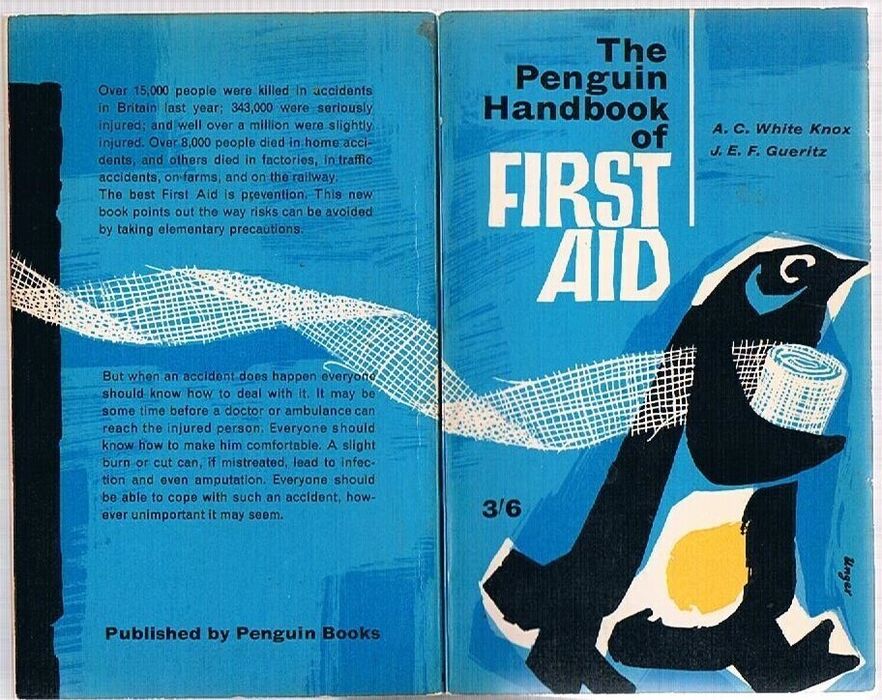 The Penguin Handbook of First Aid and Home Nursing.
PH 39. With illustrations by Andrea Breese. Cover design by Hans Unger. Image