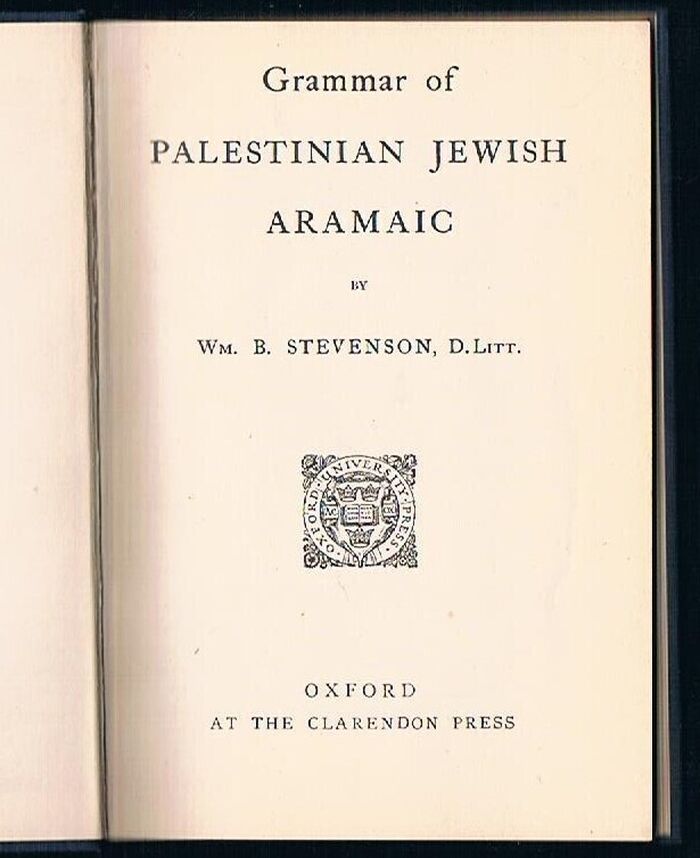 Grammar of Palestinian Jewish Aramaic.
 Image