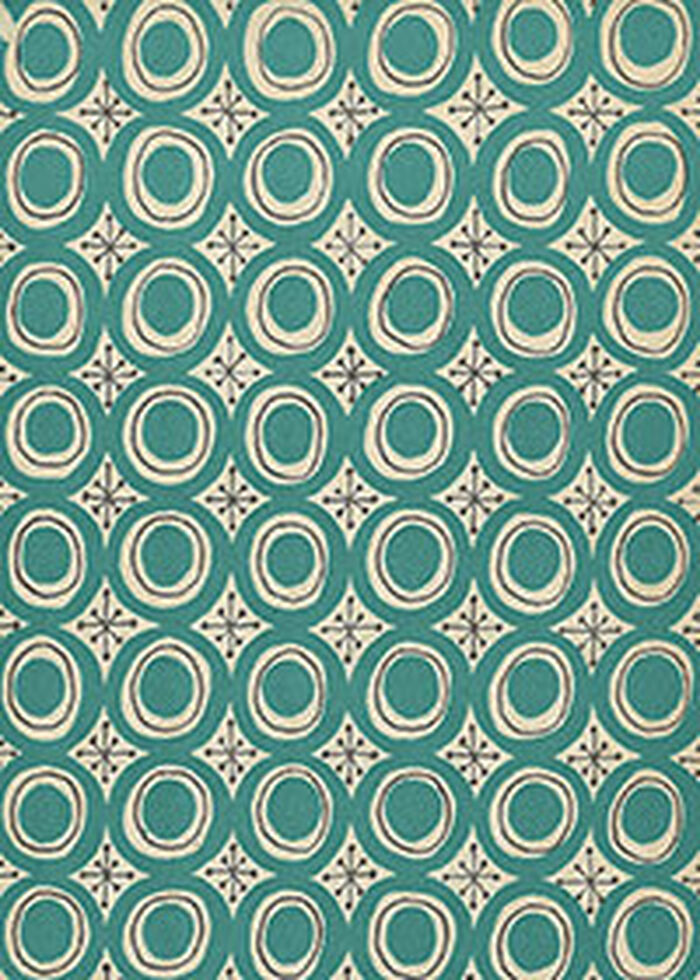 Modern - Swiss circles in teal greeting card Image