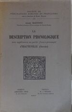 La description phonologique avec application au parler franco-provençal d'Hautville (Savoie).
