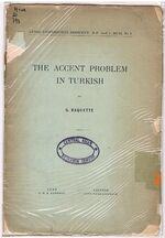 The Accent Problem in Turkish.
