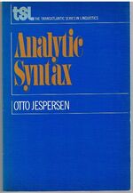 Analytic Syntax
Transatlantic Series in Linguistics.