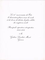 Galerie Lambert Principale expostition rétrospective 11912 - 1972
