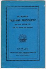 Die Methode Toussaint-Langenscheidt [Phonotoula-Grammophonplatten. Briefplatten Buchplatten.]:
und ihre Hilfsmittel für den Sprachunterricht. Katalog der Langenscheidtschen Verlagsbuchhandlung.  Published 20.II.13.
