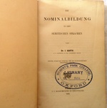 Die Nominalbildung in den semitischen Sprachen.
Zweite, durch ein Wörter- und ein Sachverzeichnis vermehrte Ausgabe. Original second edition.