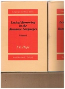 Lexical Borrowing in the Romance Languages 2 Volumes. A Critical Study of Italianisms in French and Gallicisms in Italian from 1100 to 1900. (Two volumes in dust-wrappers and slipcase).
