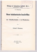 Neue katabanische Inschriften und der Vokalbuchstabe - im Minäischen.
Mitteilungen der Vorderasiatischen Gesellschaft,.