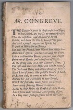 CONGREVE, William (Marsh, Higgons, Falkland, Bracegirdle)