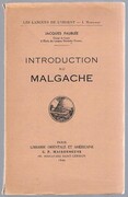 Introduction au Malgache:
(Introduction to Malagasy). Les Langues de l'orient - I Manuels.